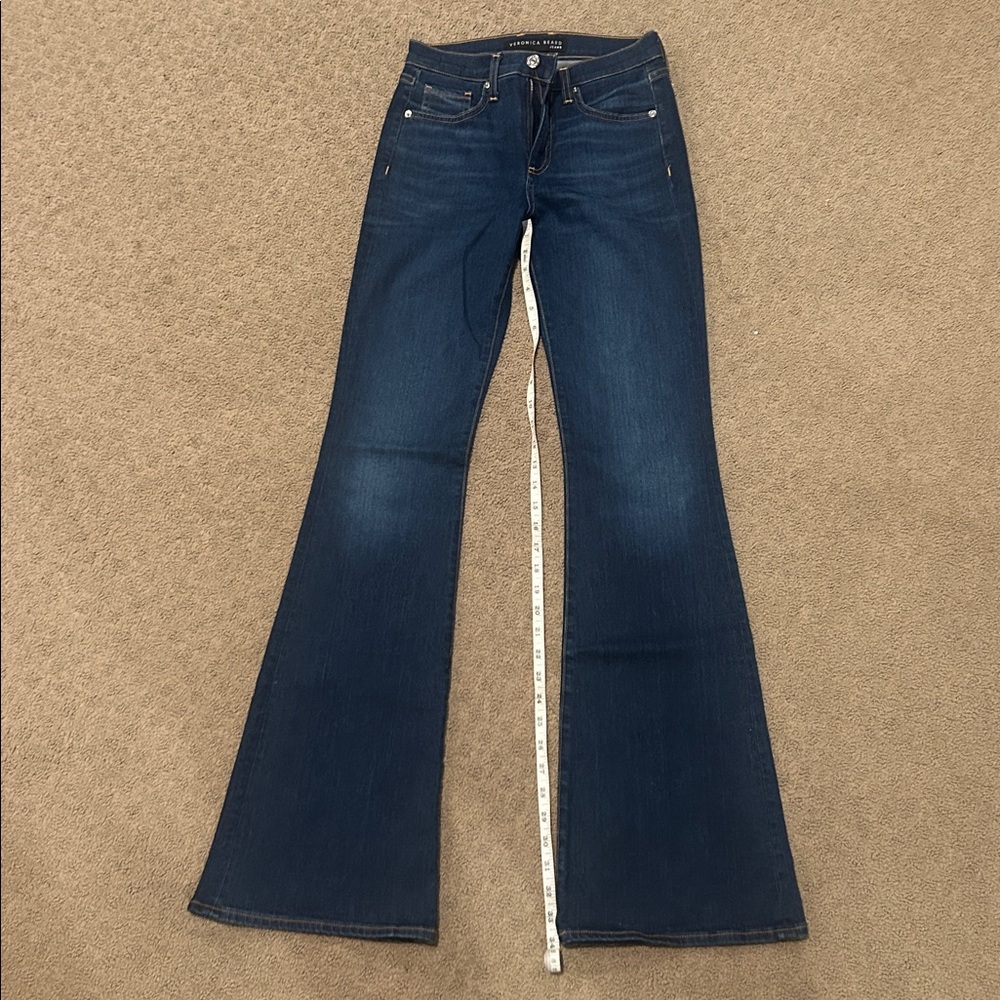EUC Veronica Beard Blue Flare Wide Leg Jeans 26 - Picture 6 of 7